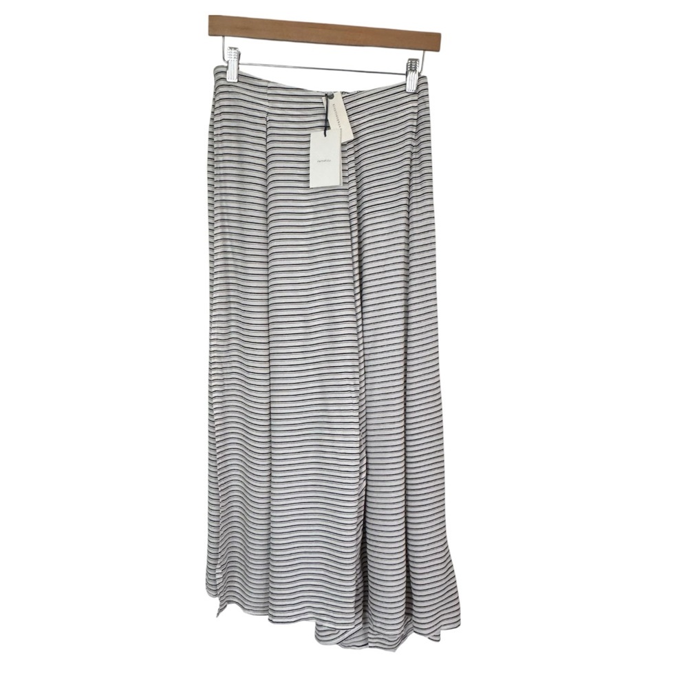 Faithfull The Brand Striped Wide Wrap Leg Pant Uneven Legs Size M New